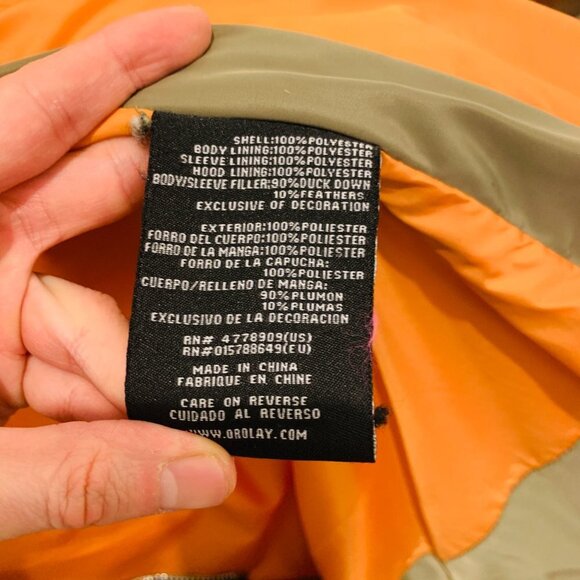 Orolay Thickened Down Olive Green Hooded Jacket Size XL - Picture 8 of 10